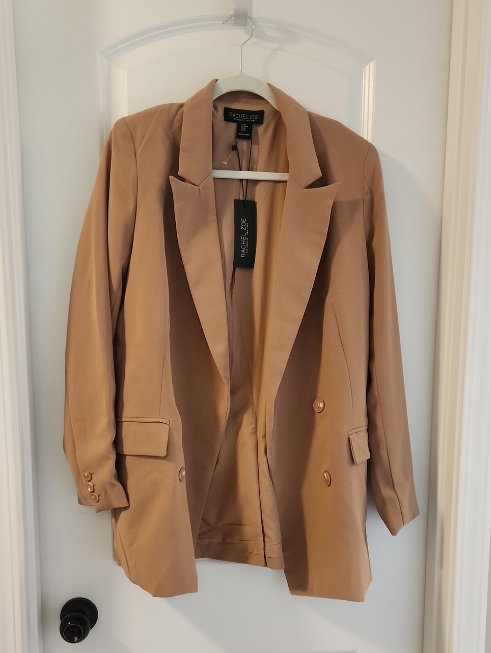 Rachel Zoe Women's Double-Breasted Tan Blazer Jacket -NWT